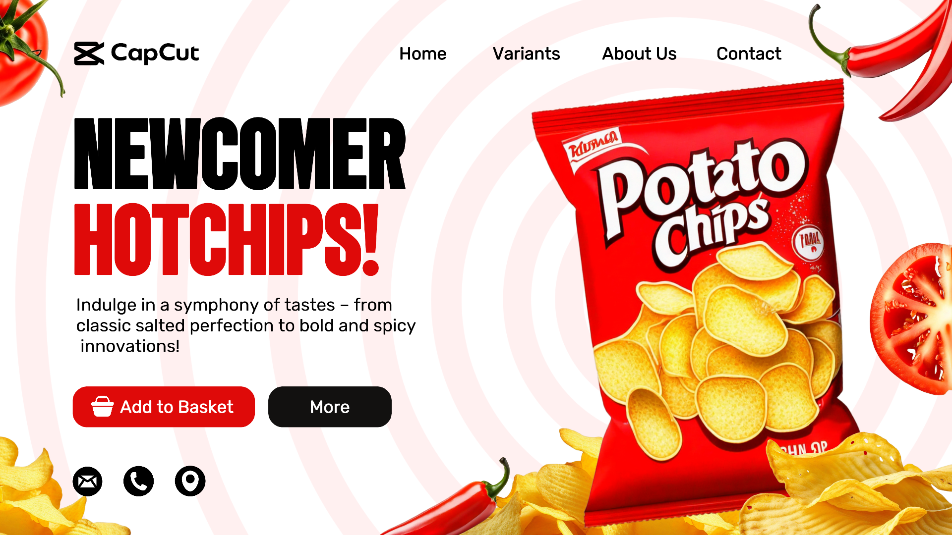 Nova página promocional de batatas fritas