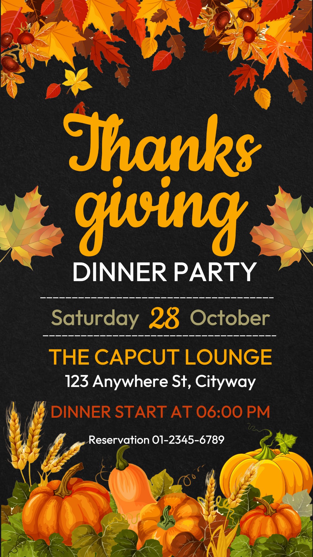 Thanksgiving Invitation Instagram Story