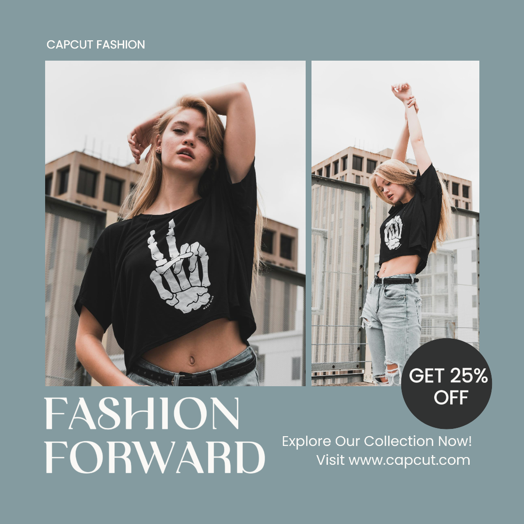 Vestuário e calçado marketing poster instagram post black