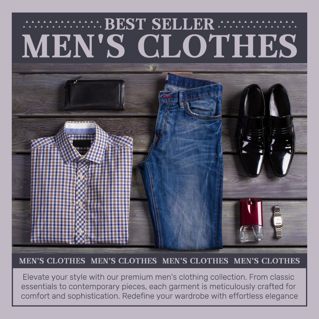 Promoção de roupas Instagram Post Roupas masculinas