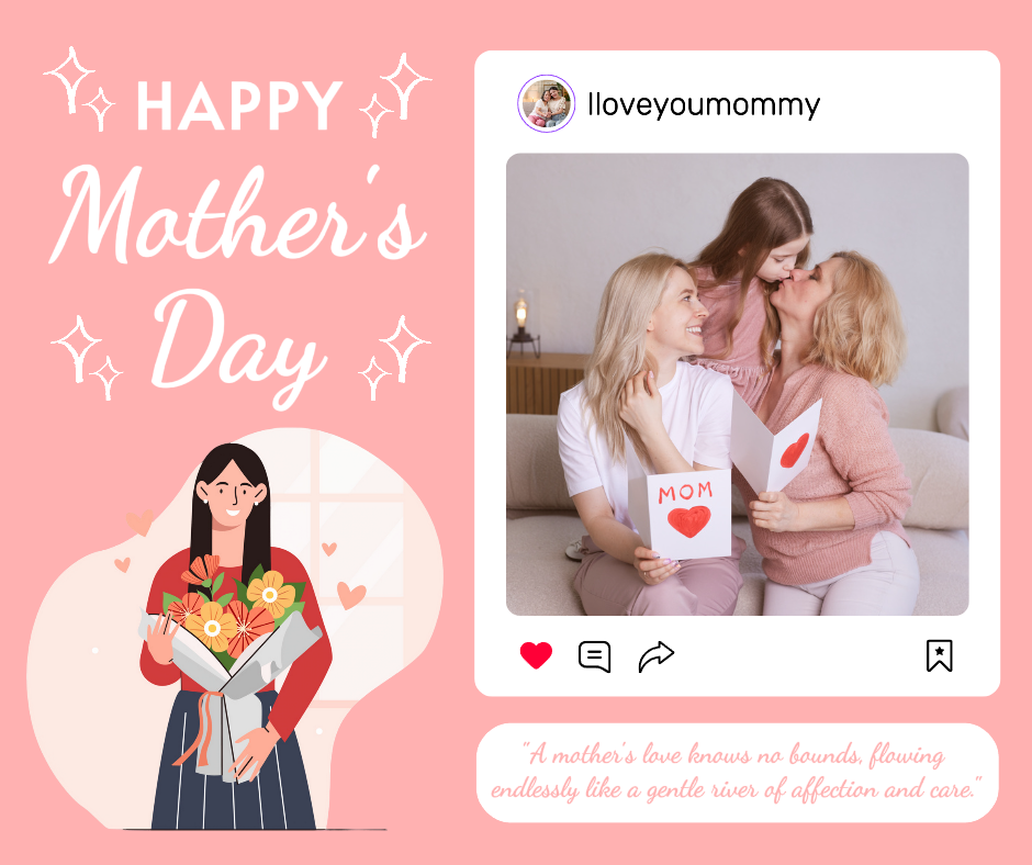 Muttertag kreatives Poster Facebook Post weiß rosa Post Thema Kombination