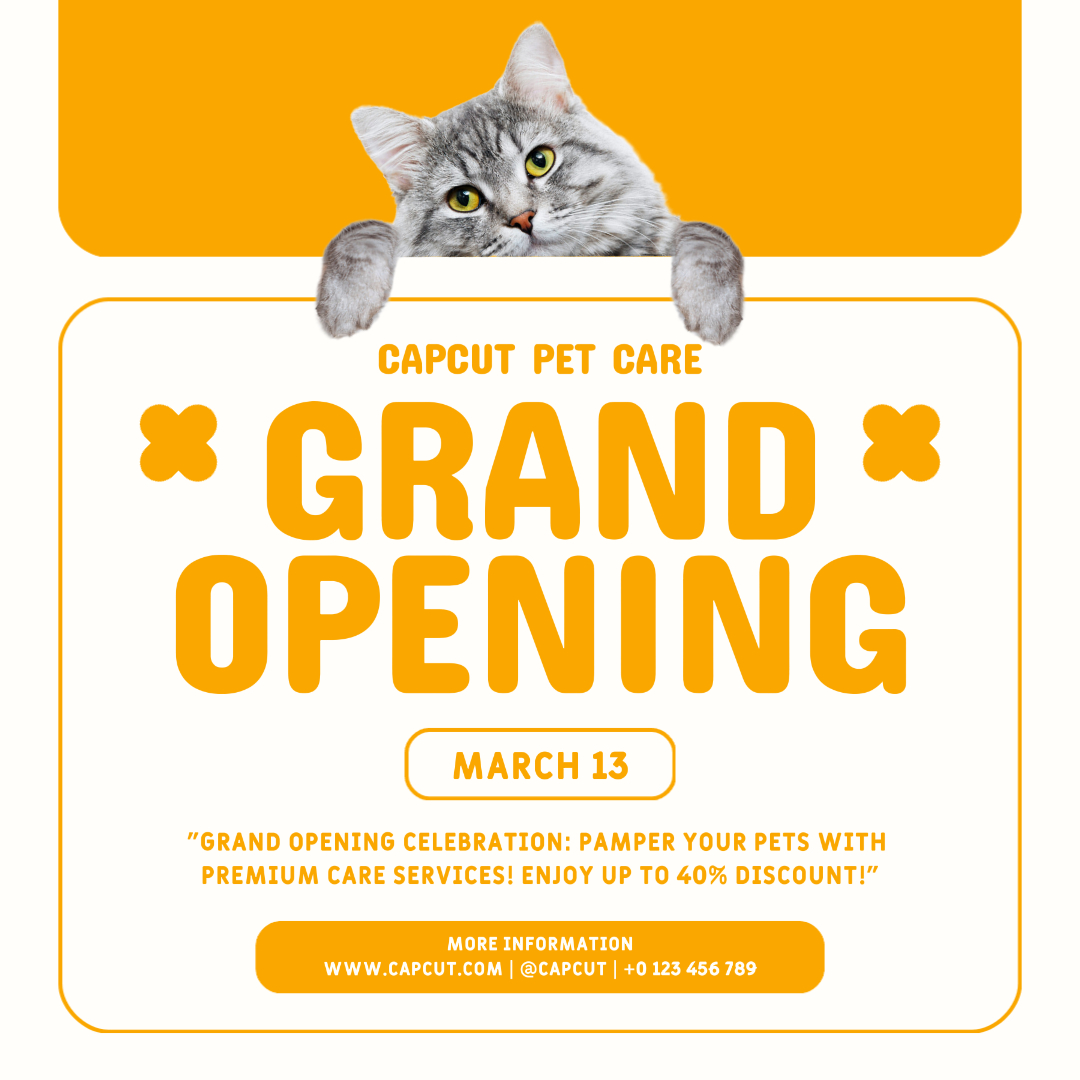 Grand Opening Pet Services Sale Instagram Post