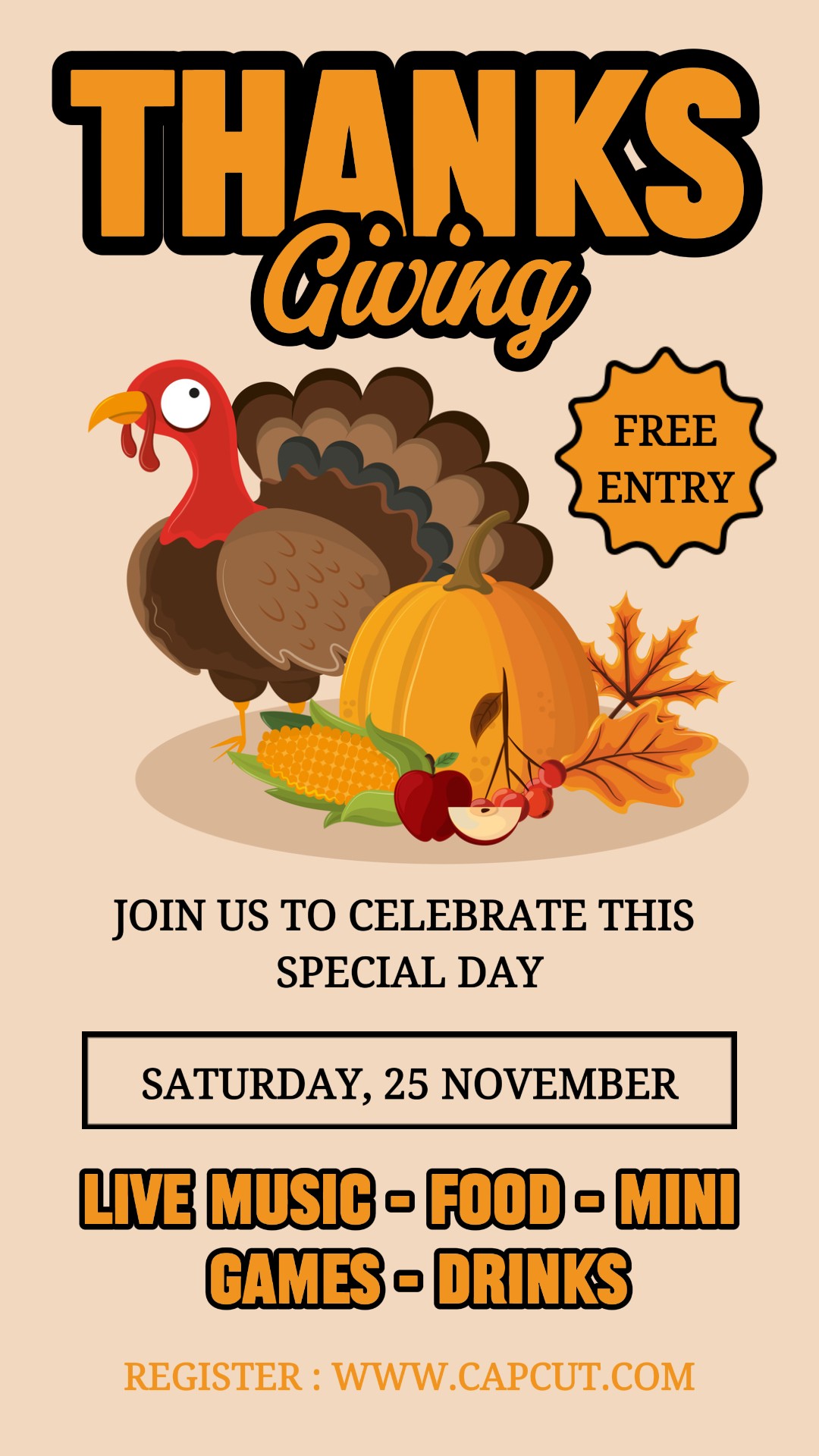 Thanksgiving Celebration Invitation Instagram Story