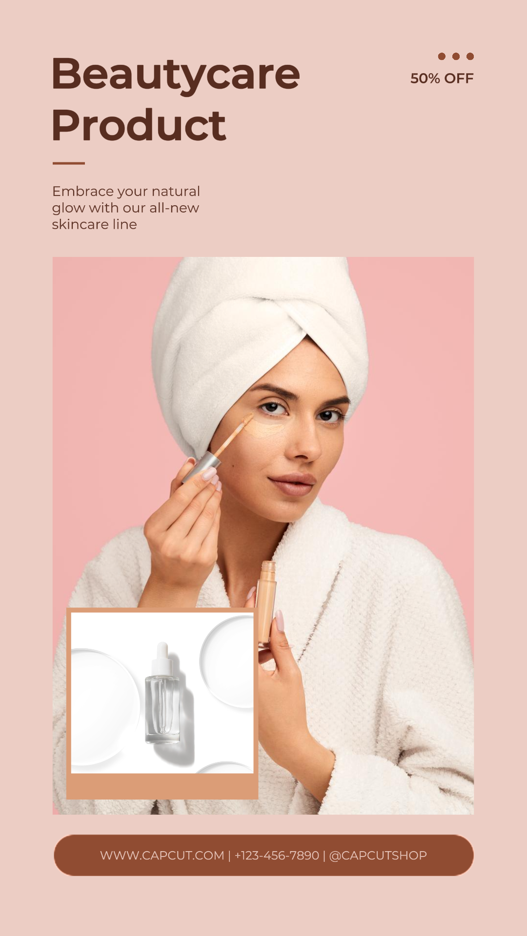 minimalist collage marketing poster instagram beautycare pink