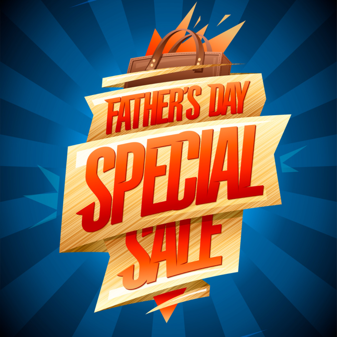 Affiche marketing de la fête des pères post Instagram spécial rouge et bleu