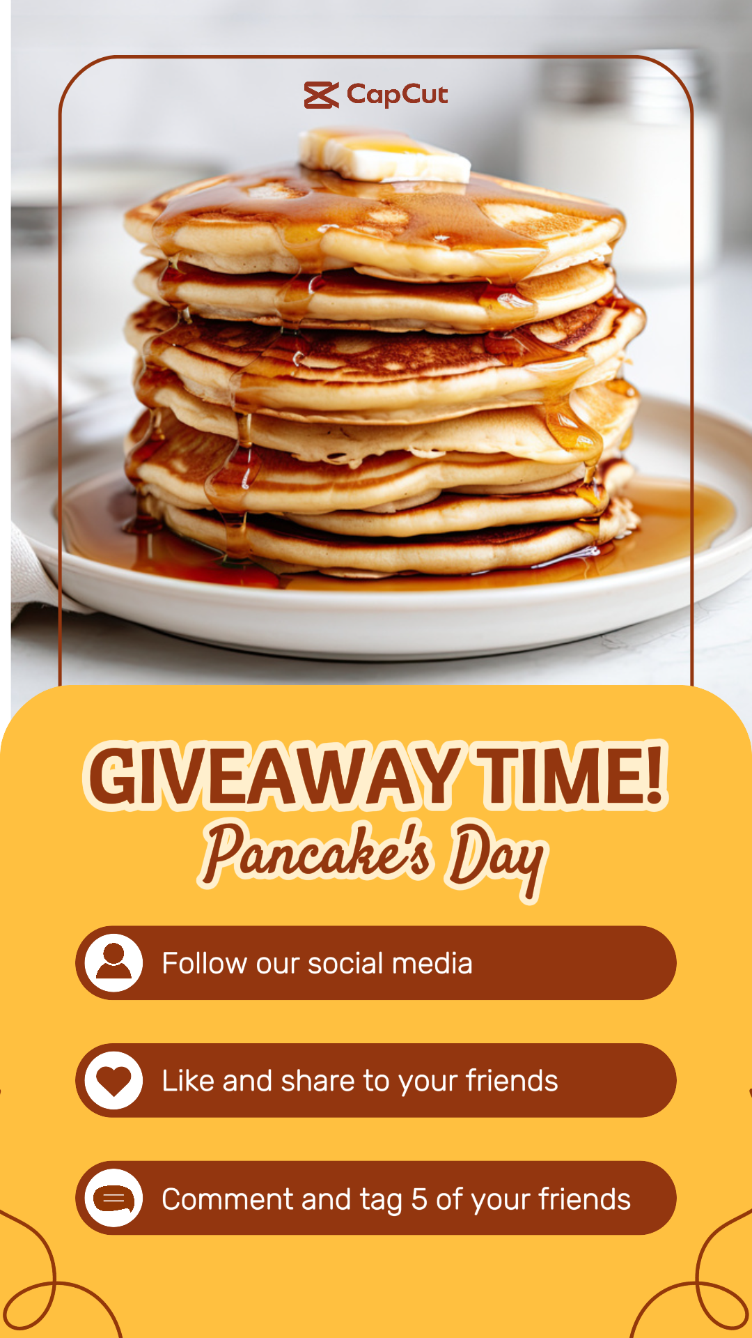 Pancake Day Giveaway Time Instagram Minimalist