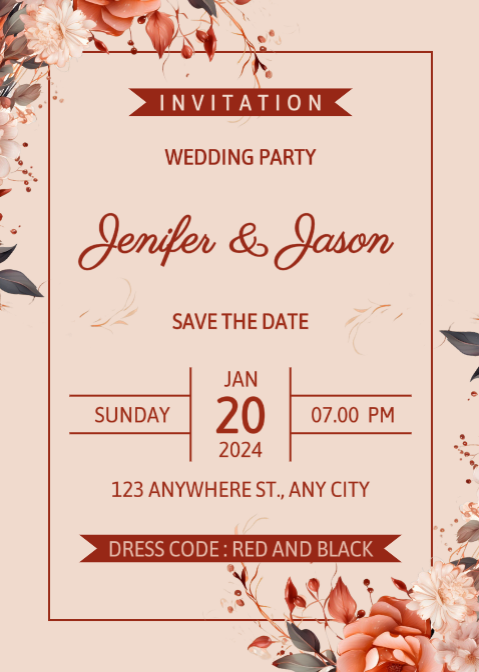 Convite de festa de casamento sem marketing minimalismo rosa