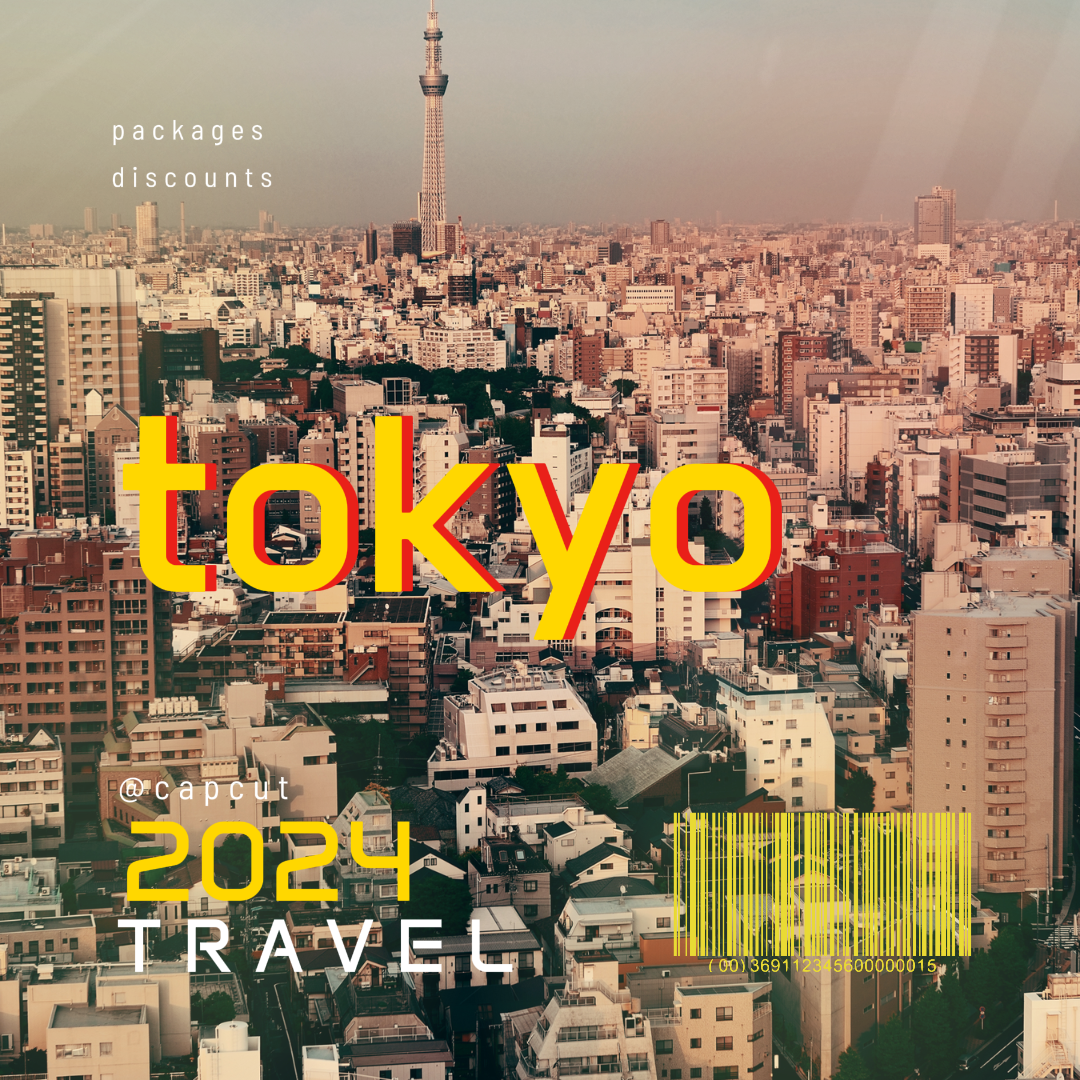 Travel Marketing Poster Instagram Post Tokyo Yellow