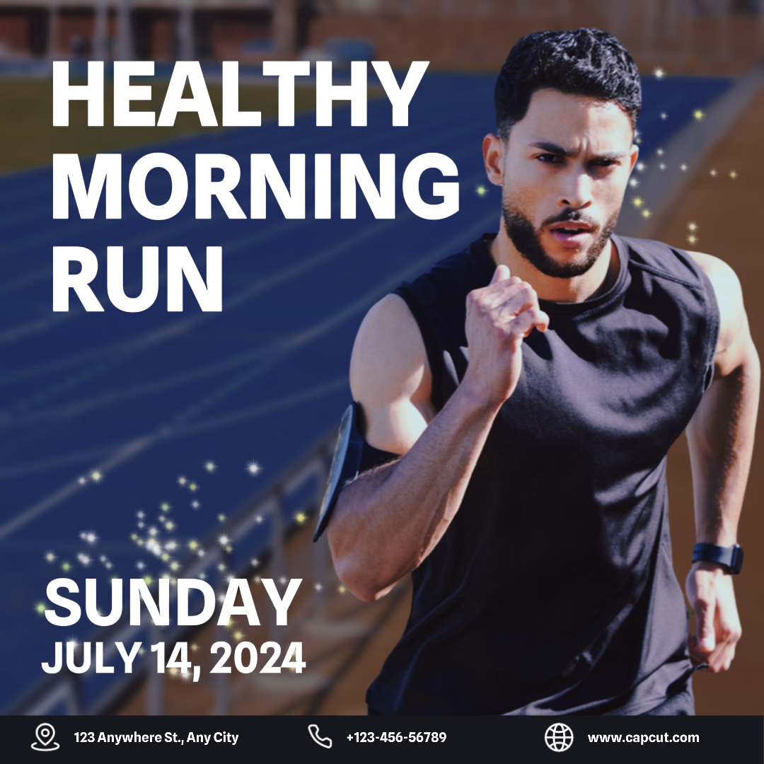 Affiche de marketing sportif et de match athlétisme post instagram noir