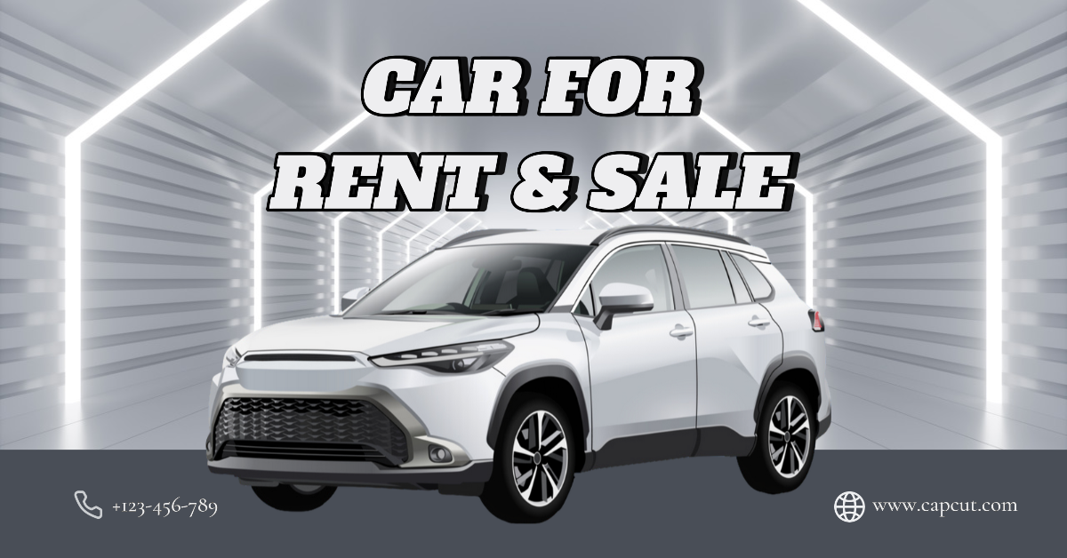 Cars marketing poster facebook ads white grey white style