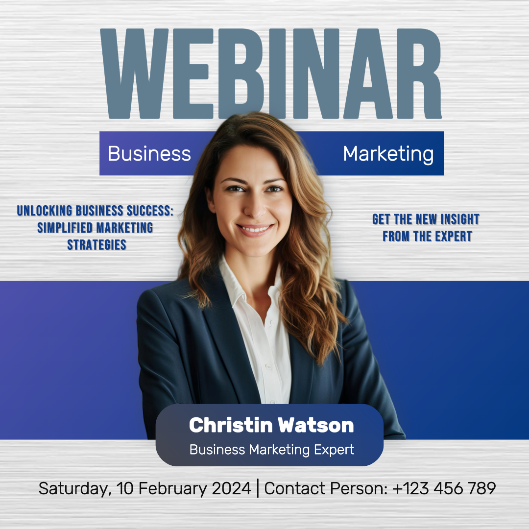 Business Instagram Post - Affiche de webinaire d'affaires Blue Marketing