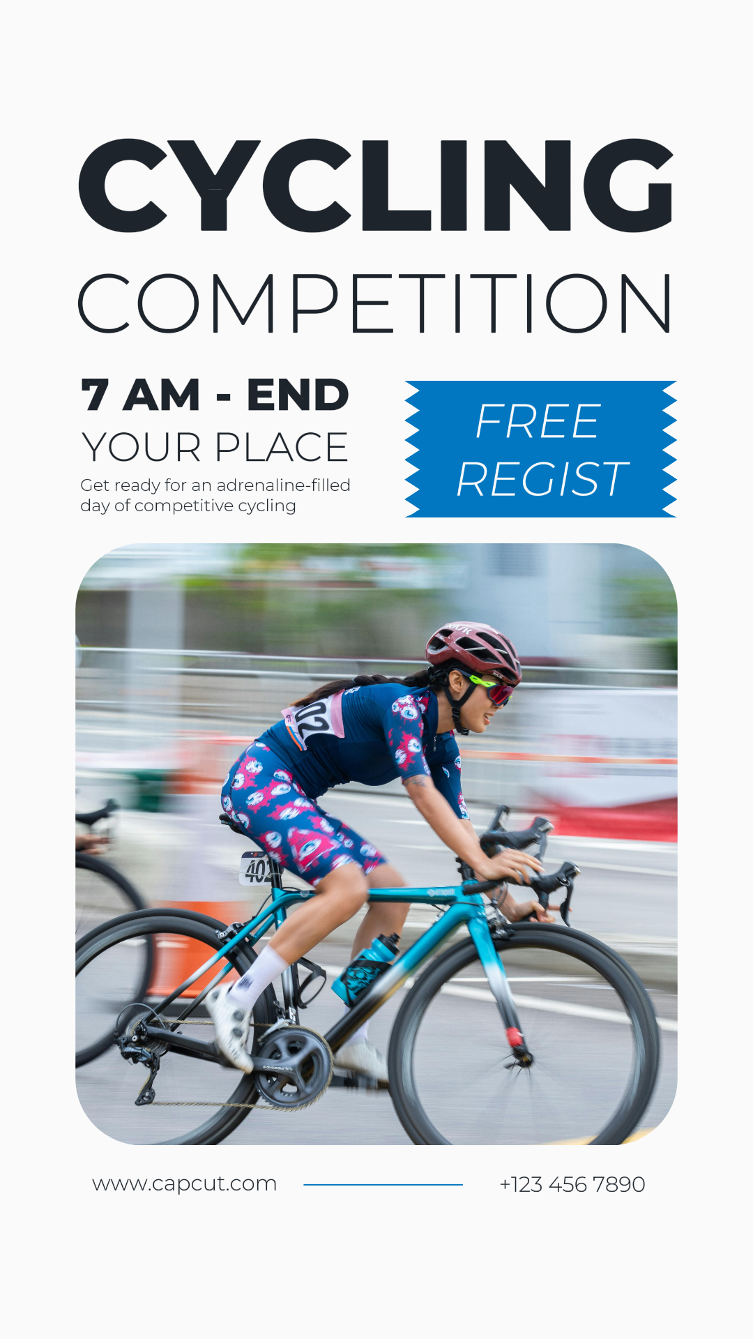 Compétition de cyclisme sportif et match histoire Instagram