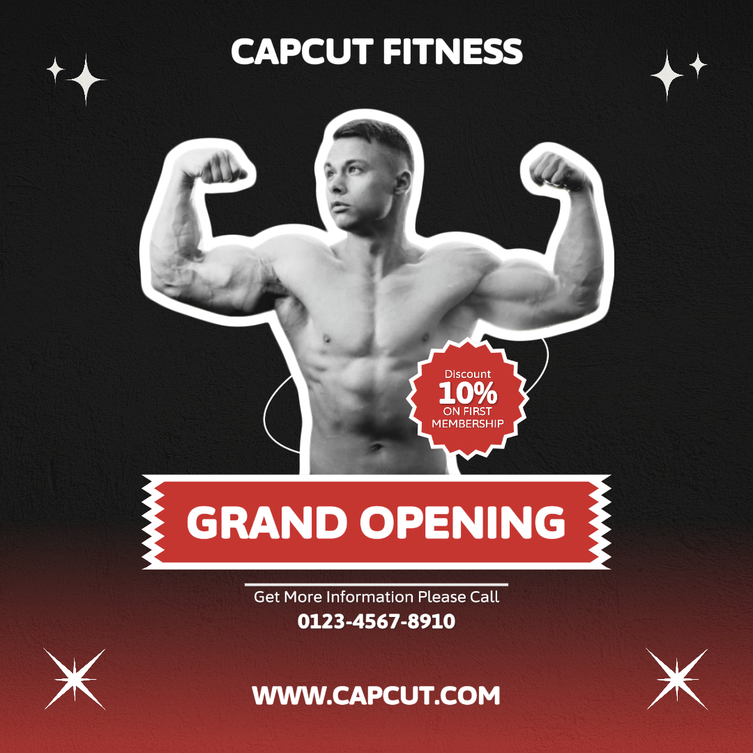 Workout and fitness Grand Opening Promotion Instagram Post