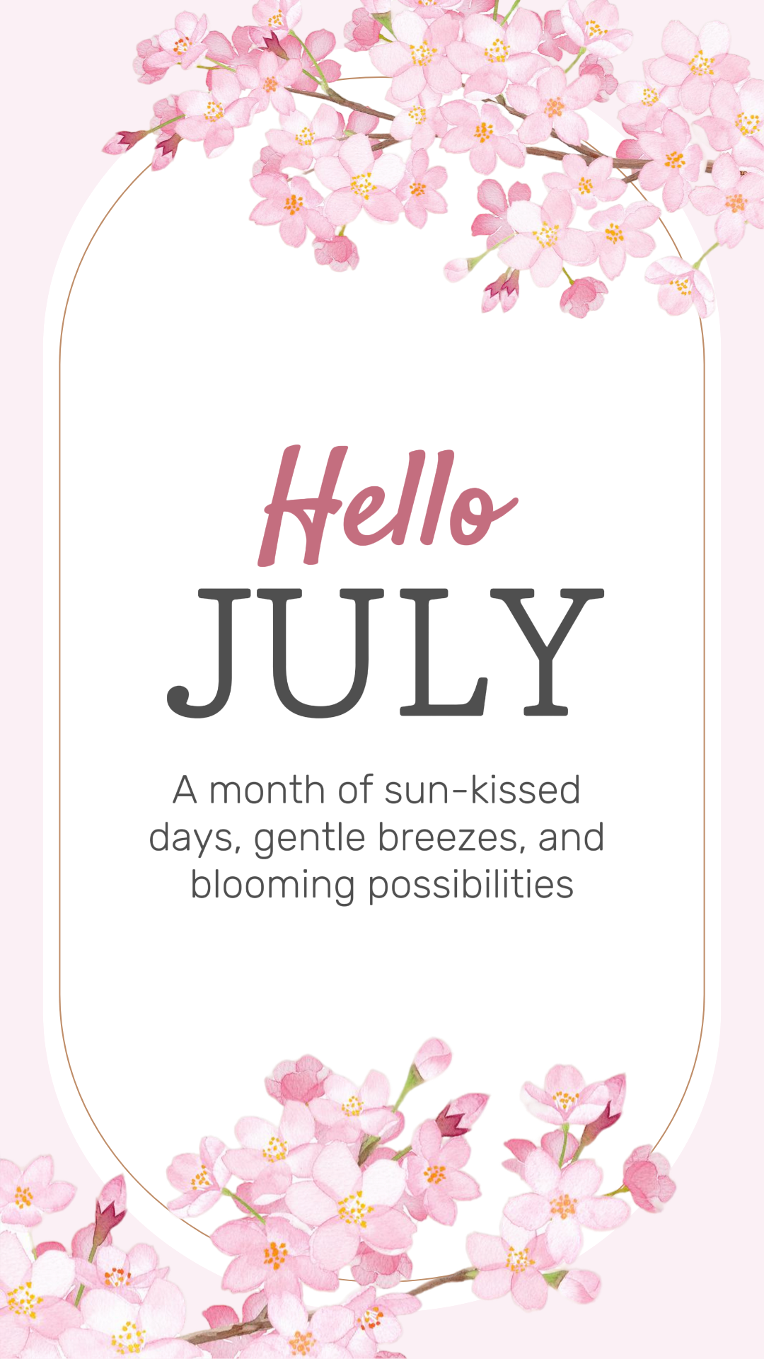 Hallo Juli Kreatives Poster Instagram Story Rosa Minimalistisch