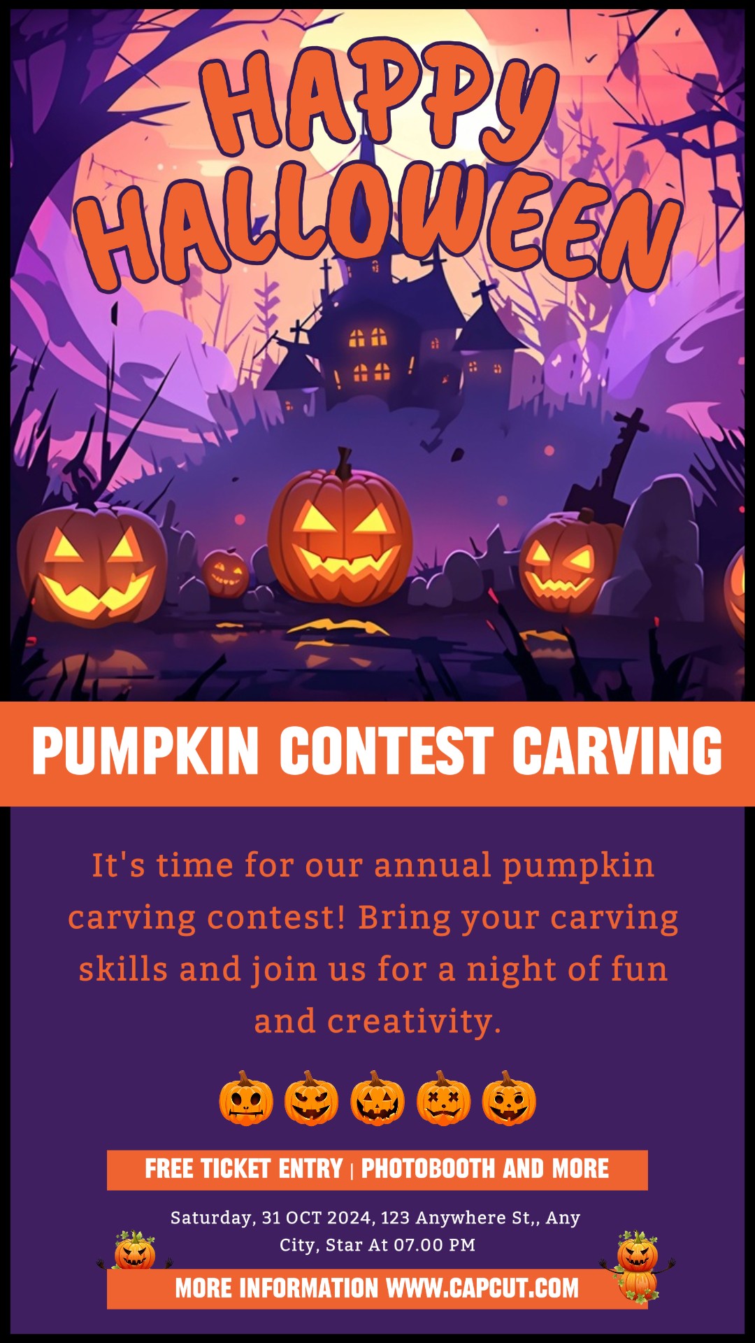 Happy Halloween Purple Instagram Story