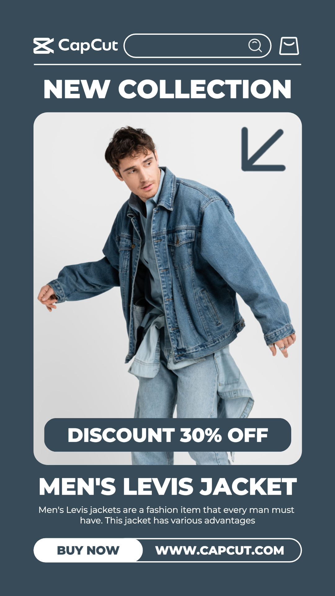 Nova coleção jaqueta levi Promoção de roupas História do Instagram