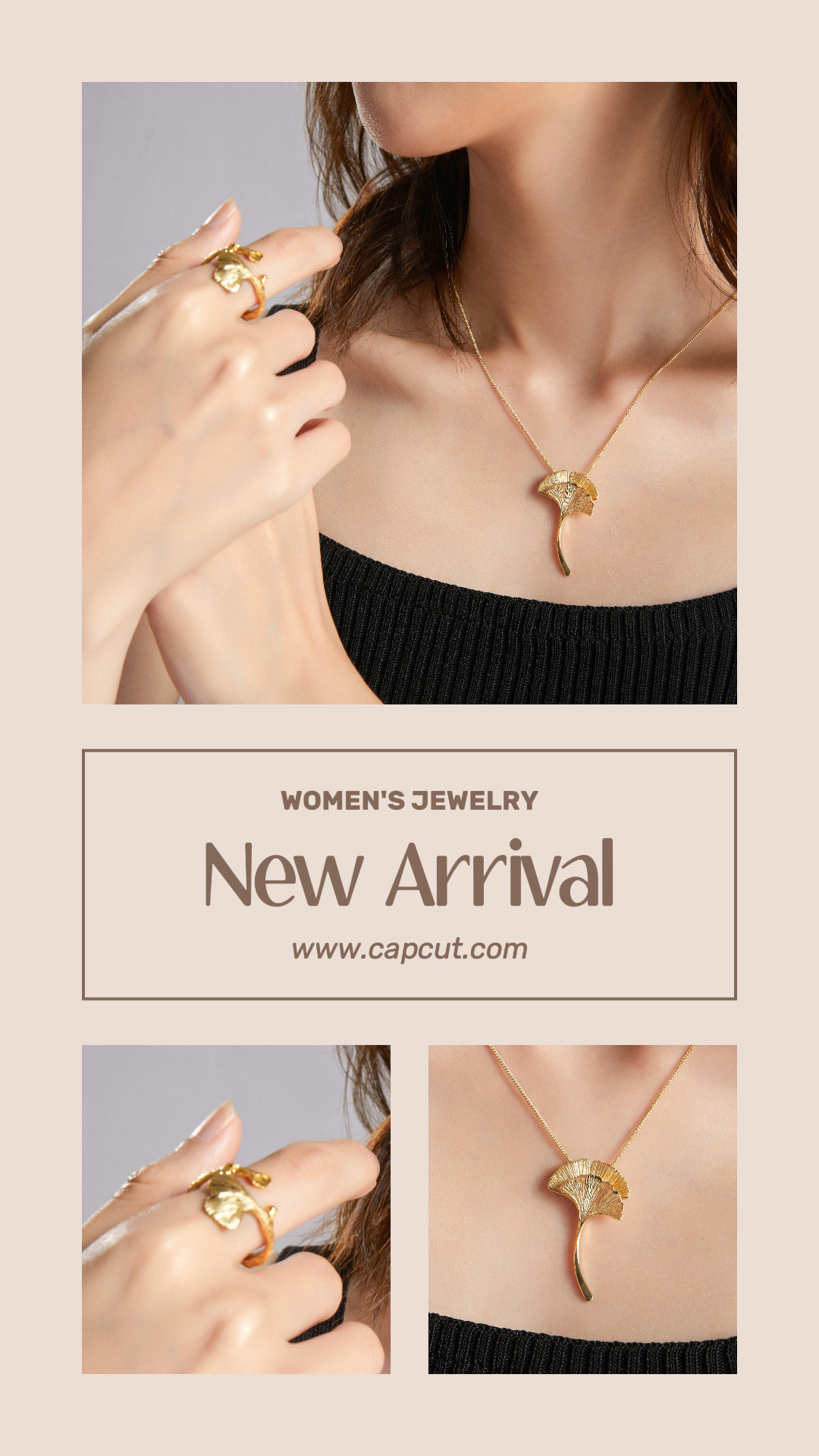 Jewelry And Accessories Marketing Poster New Arrival Instagram Story White Brown