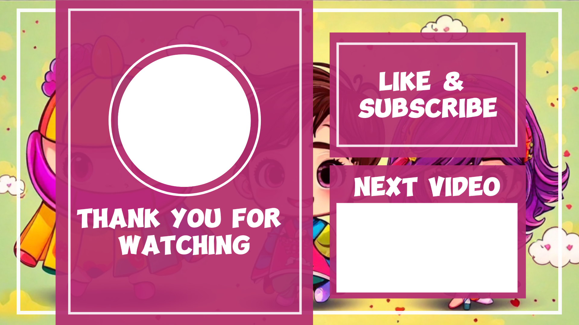 Não marketing Youtube Endscreen Bonito Rosa