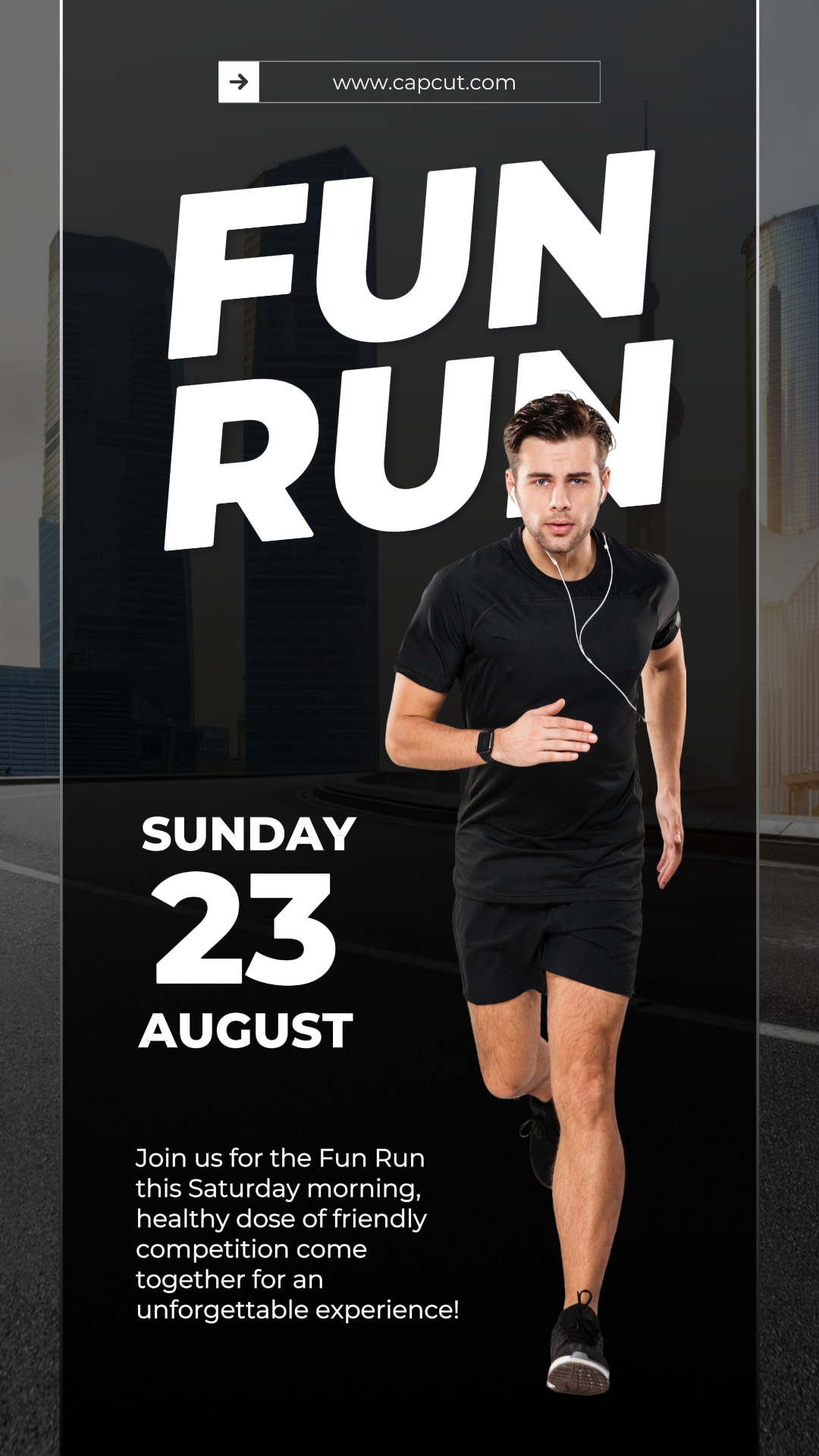 Acara Atletik Olahraga dan Pertandingan Poster Kreatif Instagram Story Black