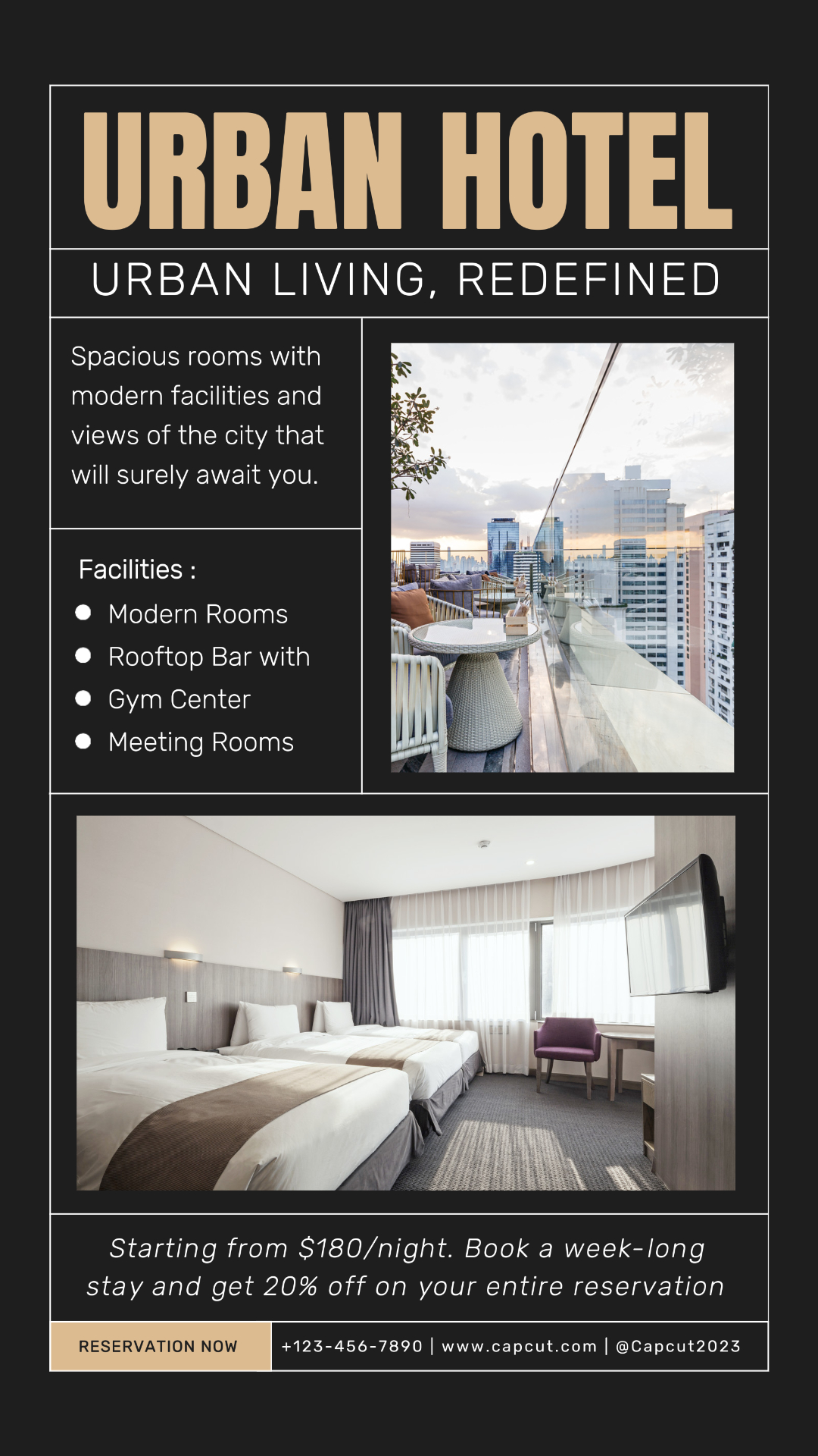 Promoción de hotel minimalista Historia de Instagram