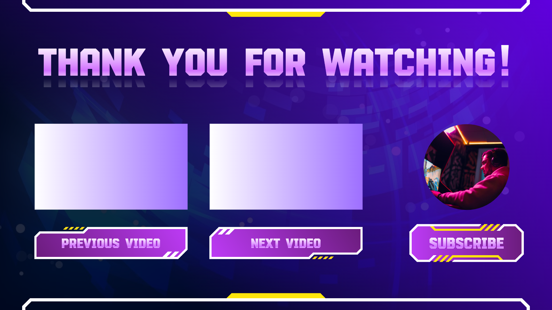 Gaming Youtube Endscreen - Violet Yellow