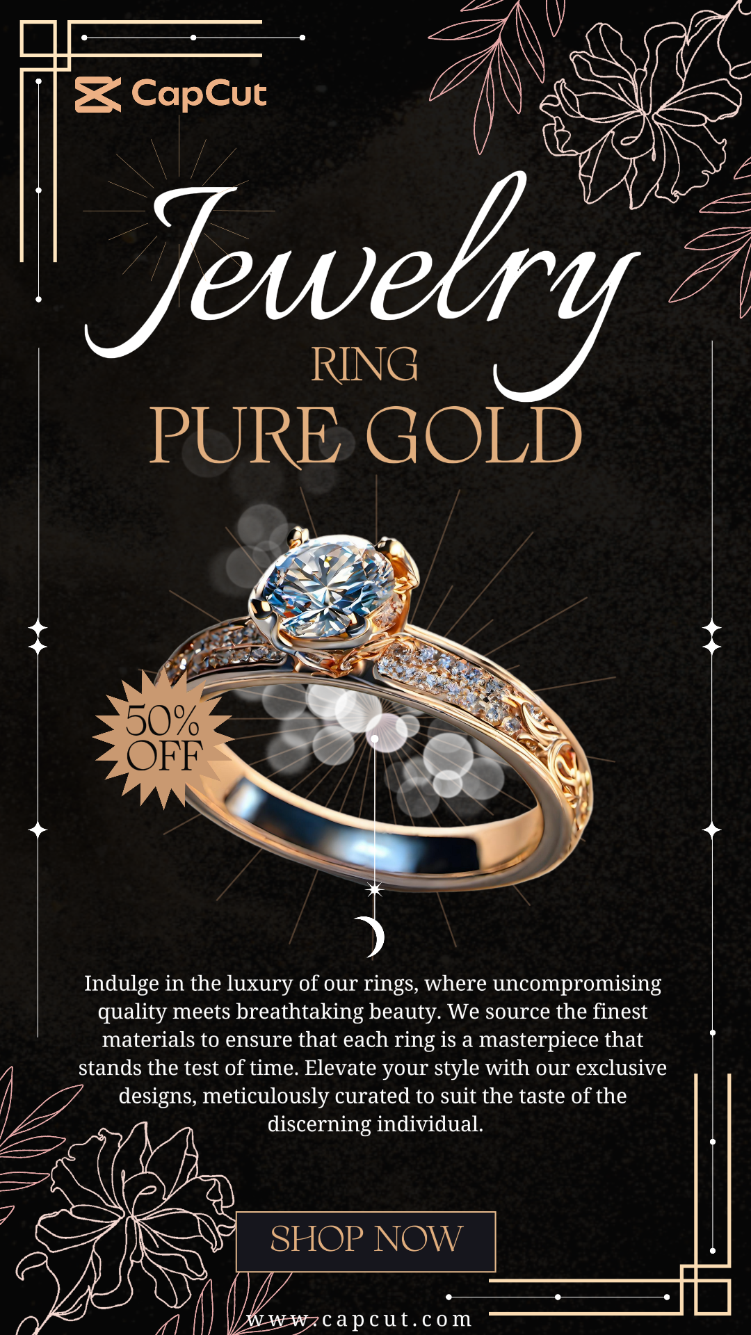 Fashion Industry Jewelry Ring Pure Gold Promotion