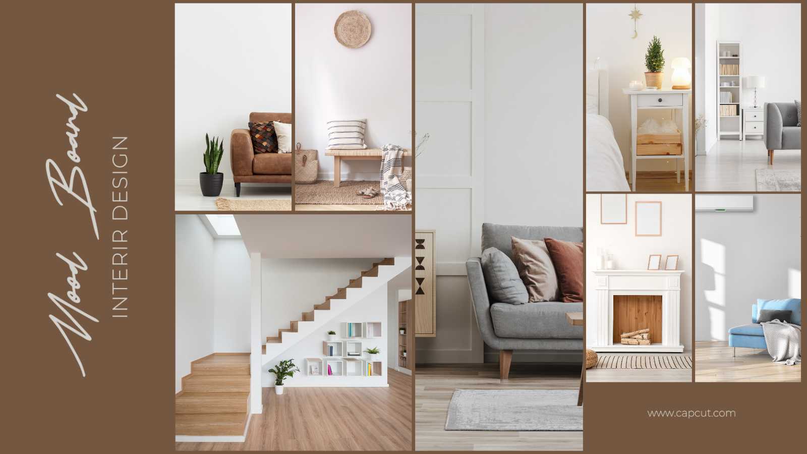 Marrom minimalista moodboard interior twitter post