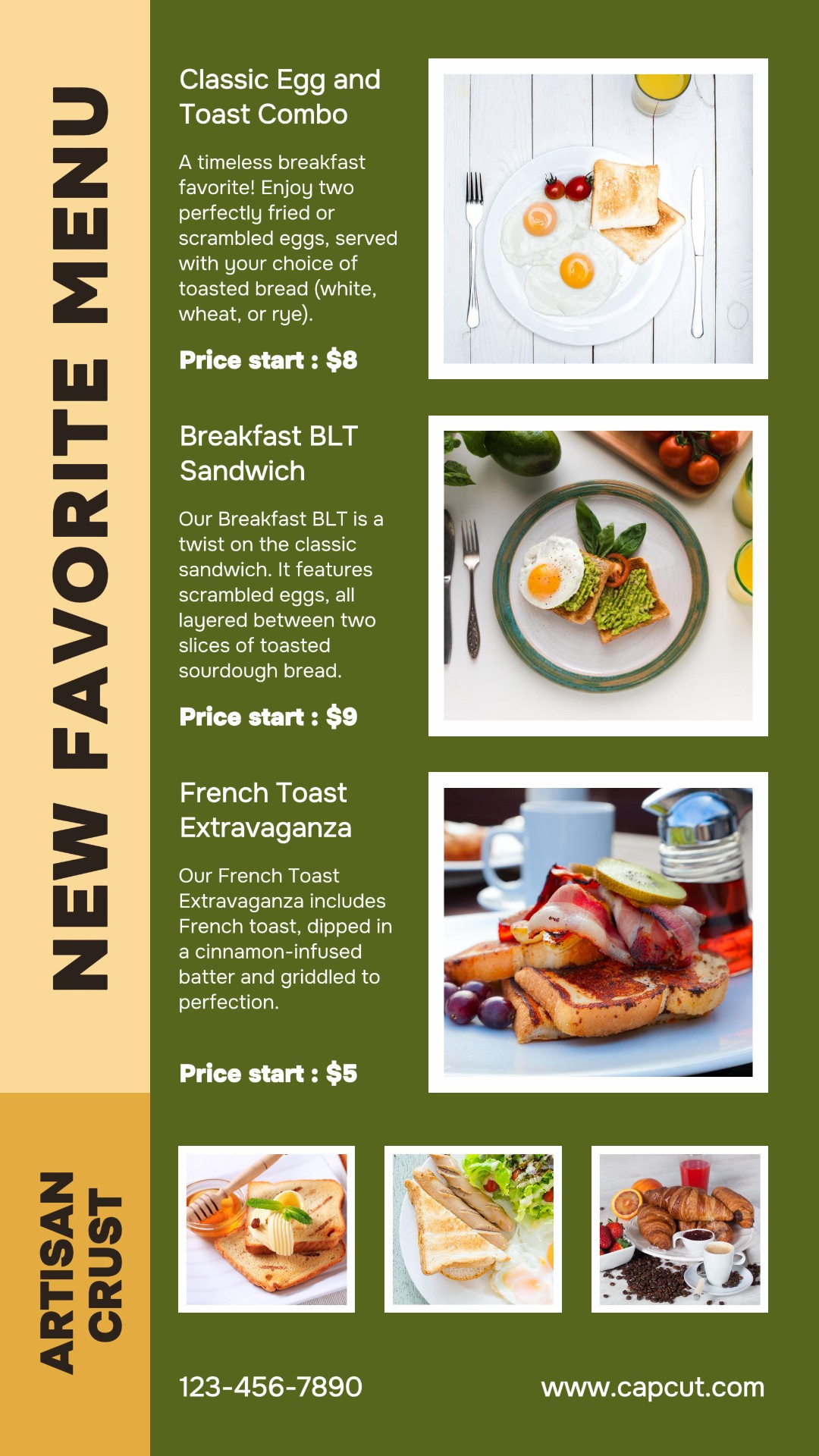 Makanan sarapan promosi instagram story