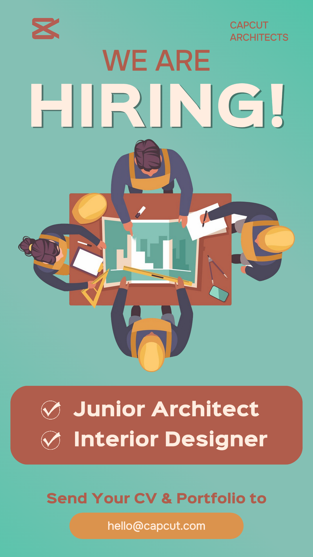 Business and Office Creative Poster Instagram Story We Are Hiring Green