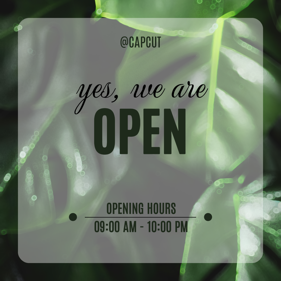 Poster Kreatif Bisnis dan Kantor Pos Instagram Kami Terbuka Hijau