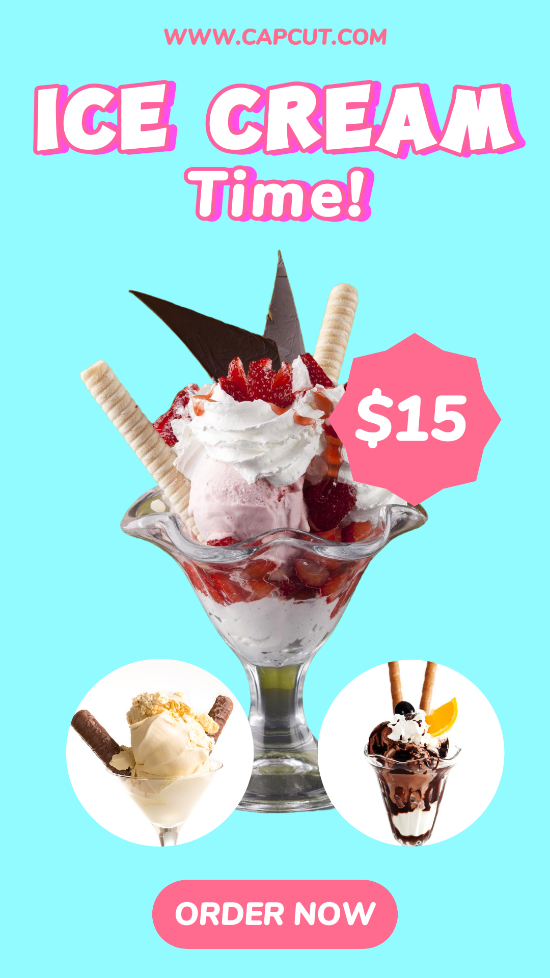 Exhibición De Productos De Helado Historia De Instagram Azul Y Rosa 