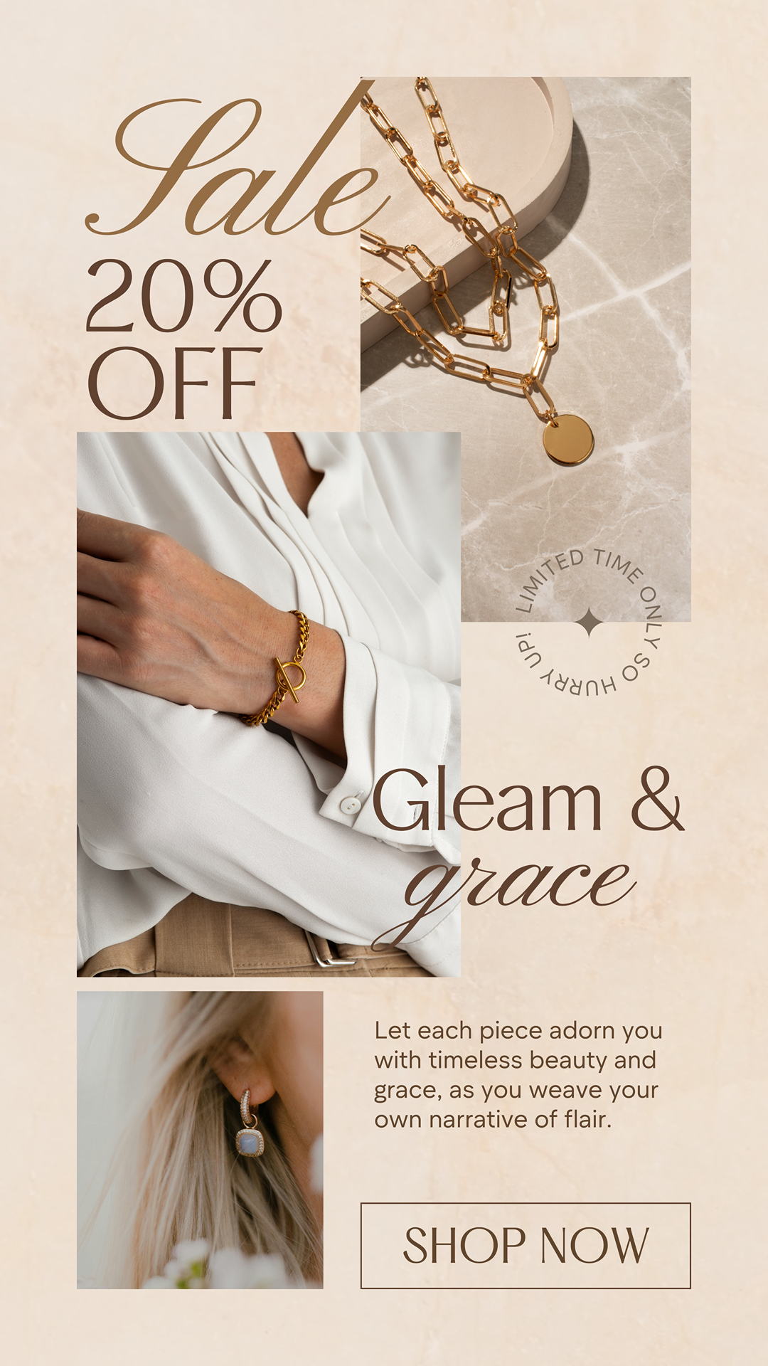 Jewelry and Accessories Marketing Poster Elegant Sale