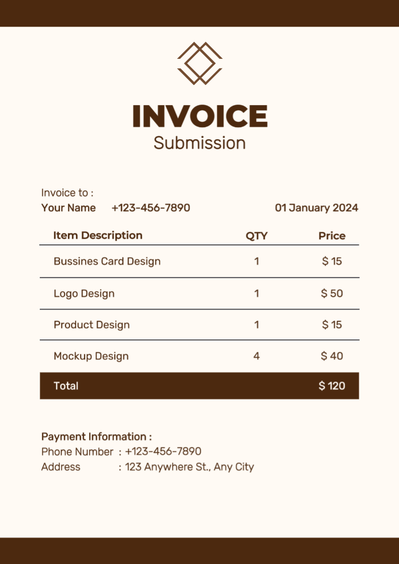 Invoice Submission Simple Minimalist Brown