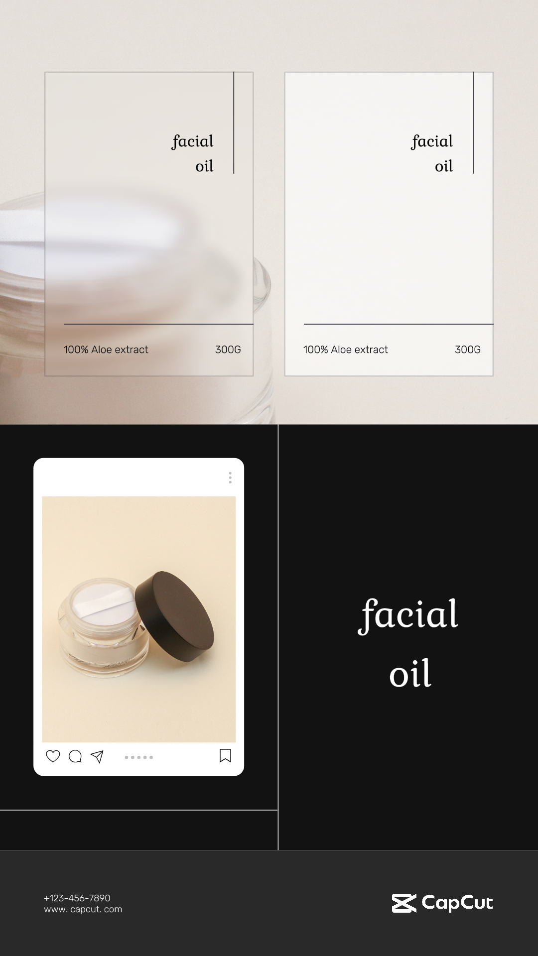 뷰티 페이스 슬리밍 제품 디스플레이 미니멀리스트