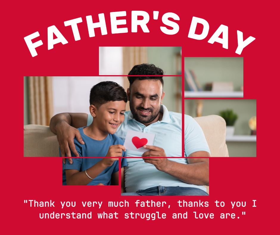 Día del Padre - Póster Creativo Feliz Día del Padre Publico en Facebook Rosa y Blanco