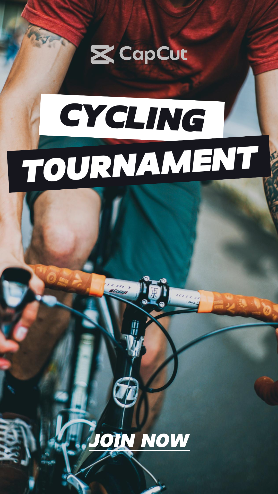 Poster pemasaran olahraga dan pertandingan cerita instagram bersepeda