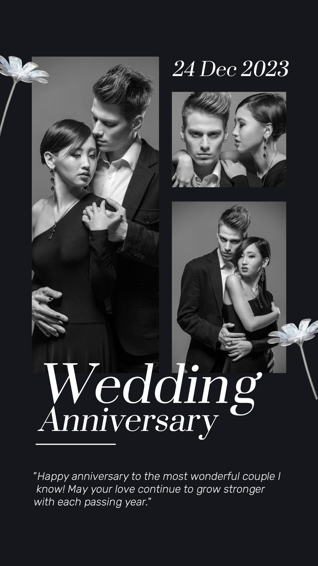 Black Monochrome Wedding Instagram Story