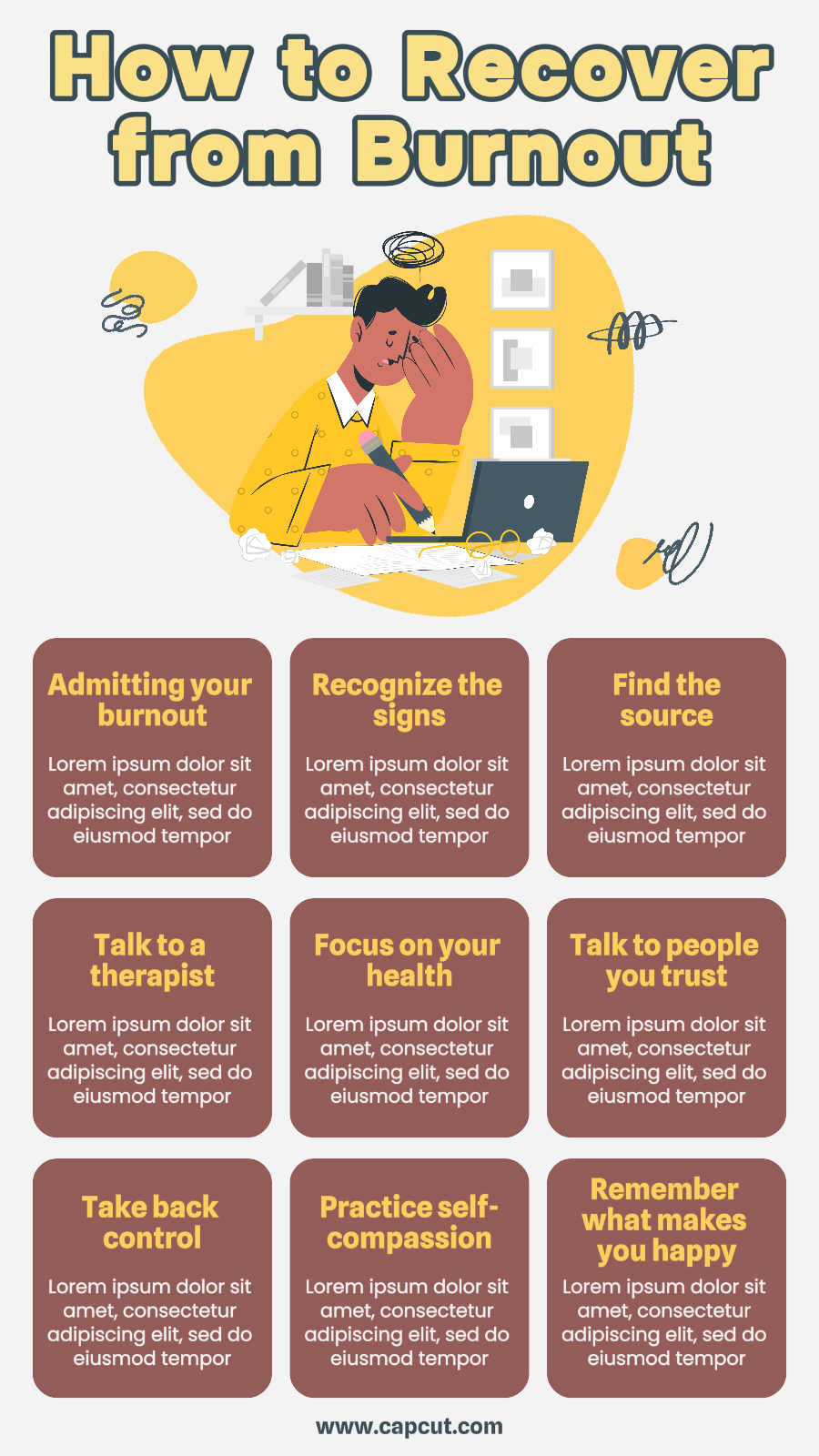 Wege zur Erholung von Burnout Infografik