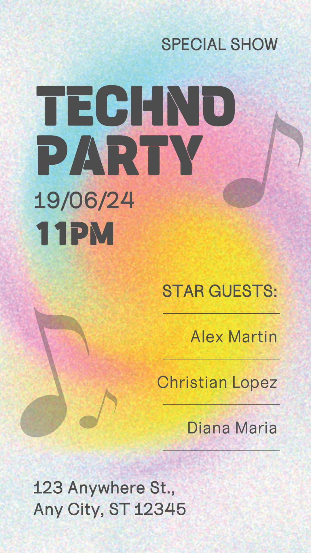 Entertainment Marketing Poster Techno Music Party Instagram Story Modern