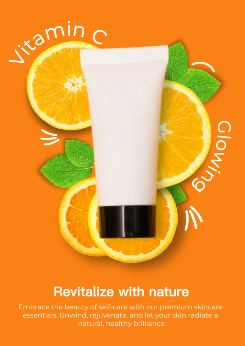 Orange Natural Skincare Product Display Instagram story