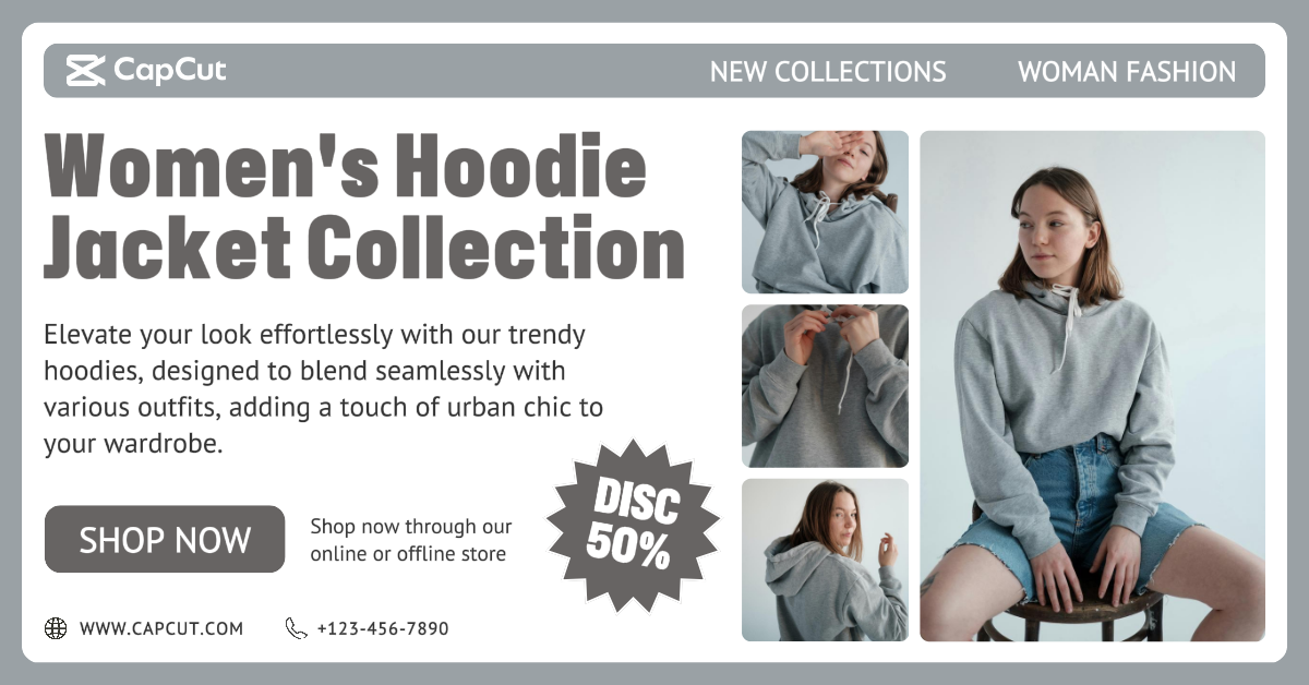 Fashion women's hoodie jacket Promotion Facebook Ads