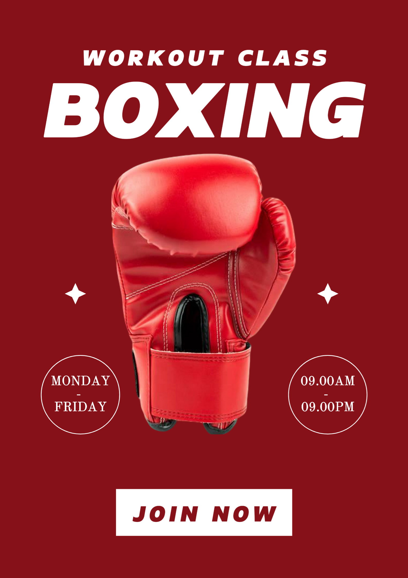 Plantilla de póster de boxeo de clase de entrenamiento