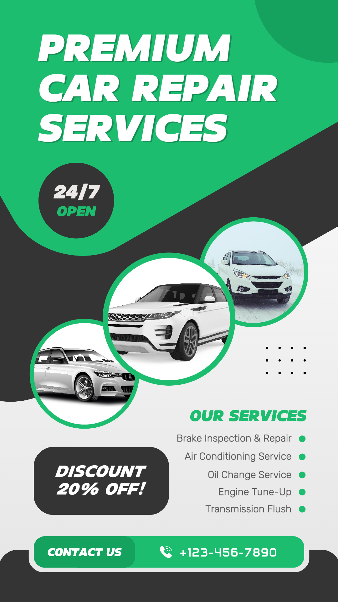 Autos Marketing Poster IG Story Grün