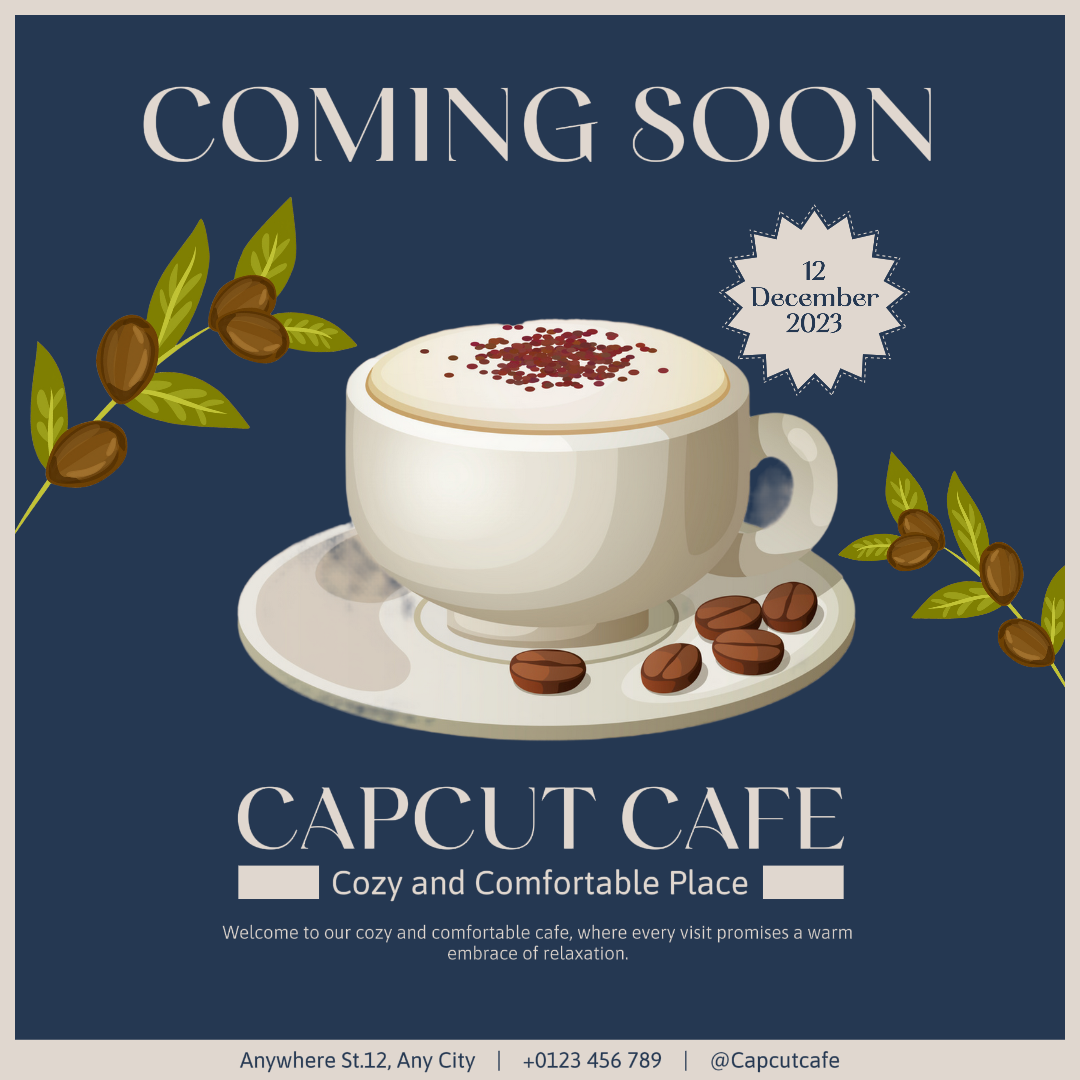Coming Soon Opening Cafe Social Media Template