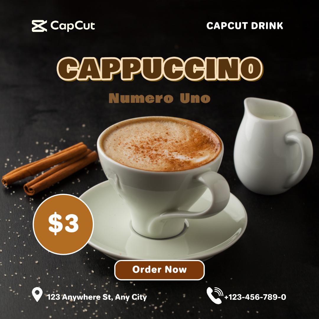 Cappuccino-Getränk-Promotion Instagram Post
