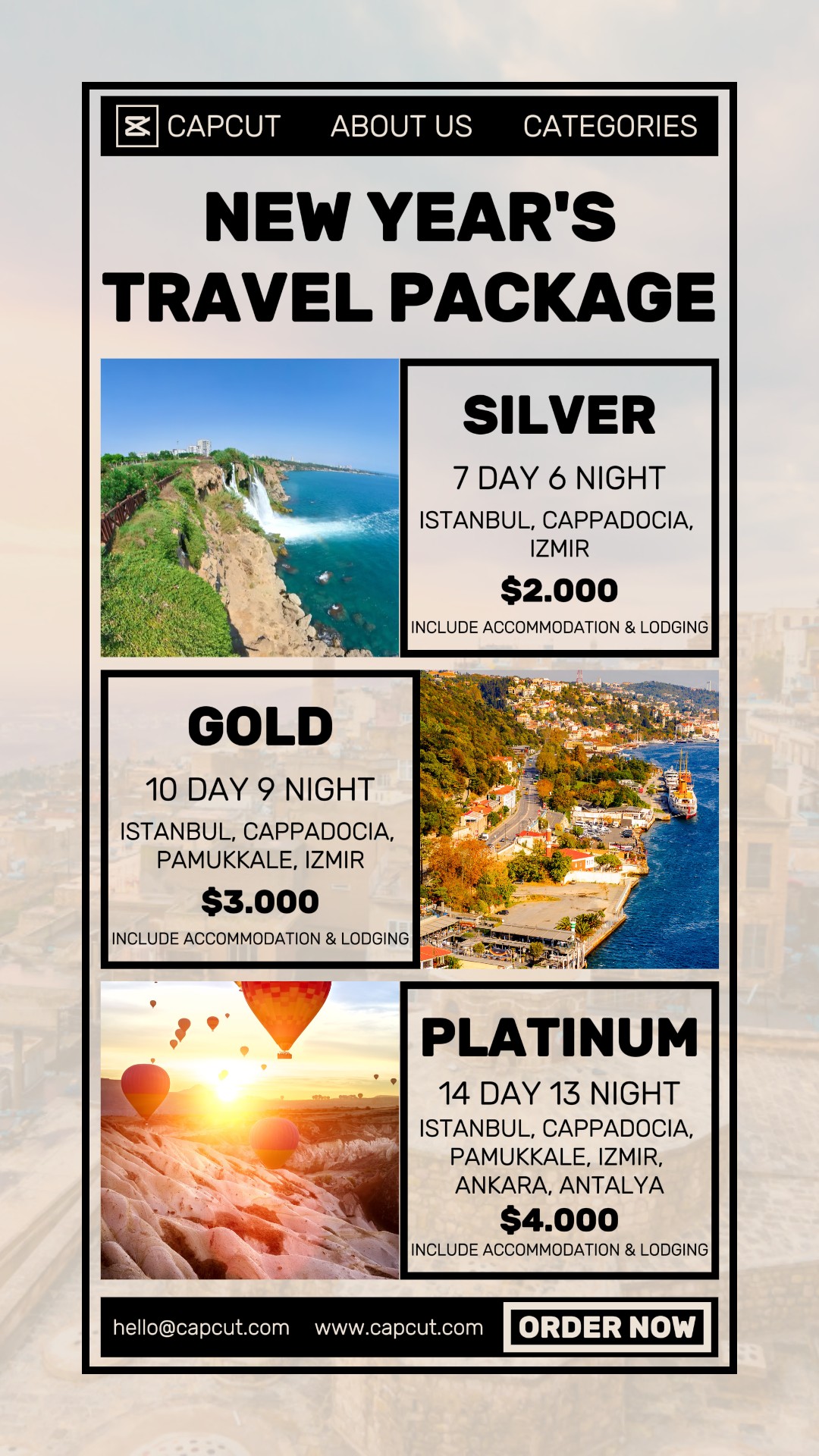 PAQUETE DE VIAJE DE AÑO NUEVO HISTORIA DE INSTAGRAM