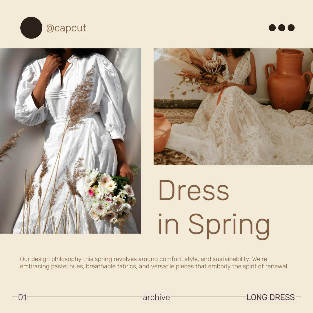 Pakaian dan sepatu - Poster Pemasaran Instagram Post Dress di Musim Semi