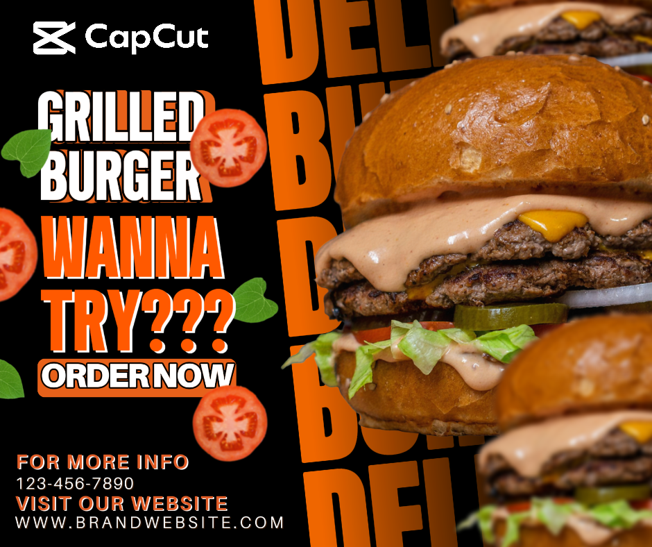Modelo de cartaz de anúncio de hambúrguer