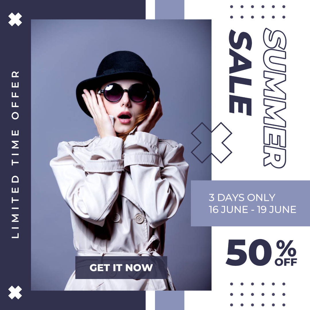 Summer Sale Marketing Poster Instagram Post Purple