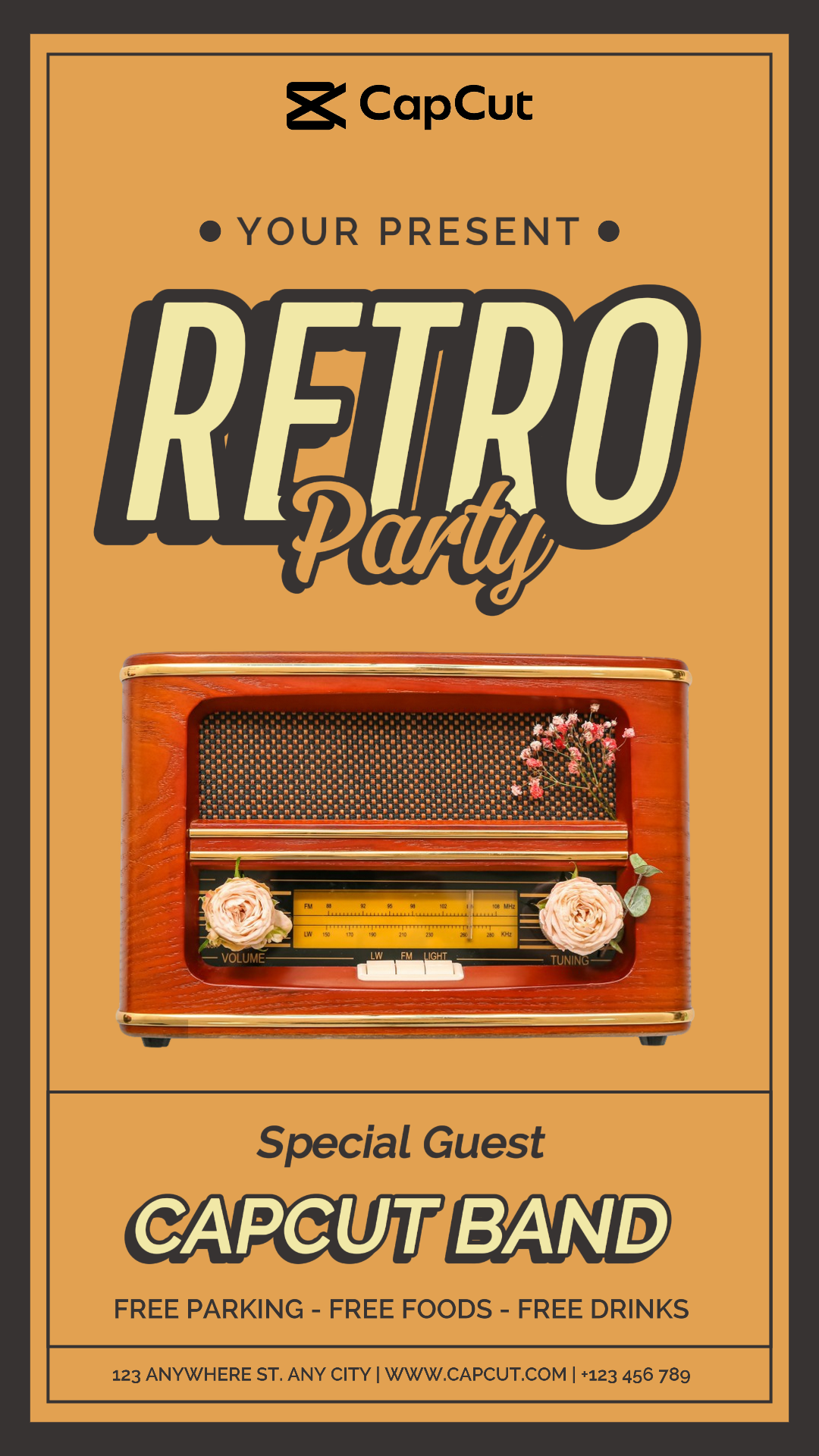 Festival de música de entretenimiento publicación de instagram estilo retro